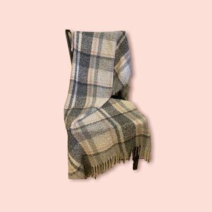 Plaid pink grey and white decorative‎ blanket